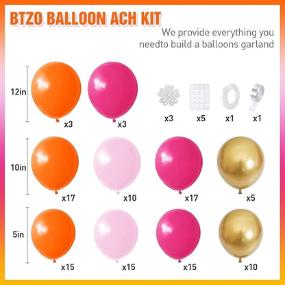 Pink Orange Balloon Garland, Daisy Balloon Arch - Image 2