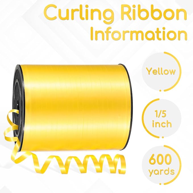 600 Yards Yellow Curling Ribbon - Image 2