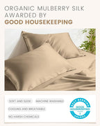 THXSILK Set of 2 100% Mulberry Silk Pillowcase for Hair and Skin, Grade 6A+ Mulberry Silk Pillow Cases Ultra-Soft, Hypoallergenic Pillow Case Cover with Zipper (Queen 20"x30", Taupe)