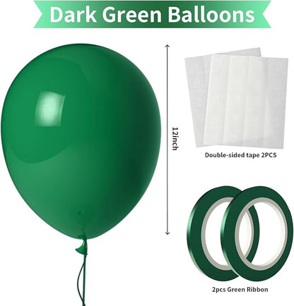 Dark Green Balloons 100 Pack 12 Inch Forest Green Extra Thick Latex Party - Image 2