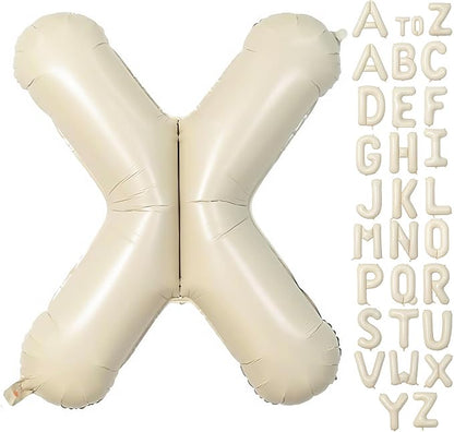 Cream Letter X Balloons, 40 Inch Balloons Letter X Mylar Helium Large X Balloon by BBPOOL