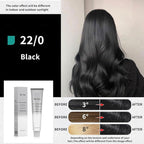 PureStyle 100ml Professional Permanent Hair Color Dye Cream Ammonia Free, Long Lasting Jet Black Hair Dye Color For Women Men, 100% Gray Coverage, Natural Shine (22/0 Black)
