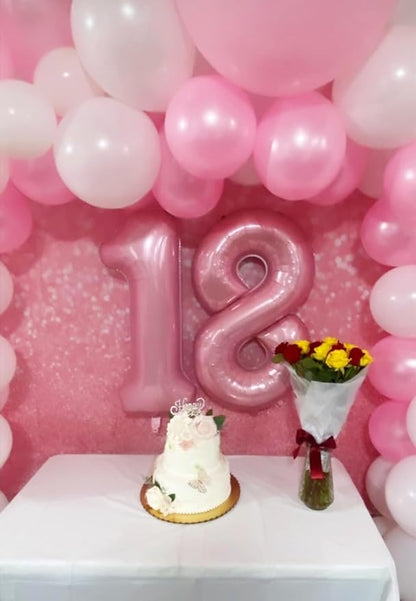 Number 8 Balloons 40 Inch for 8 18 Birthday Party Decorations, Pastel Pink | - Image 4