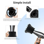 Diffuser Attachment for Hair Dryer Universal, Blow Dryer Nozzle-Specific Hair Diffuser for Curly Hair and Natural Wavy Hair, Suitable for Hair Dryers 1.4in-2.6in (Black)