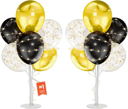 2Sets Black and Gold Balloon Stand, by MYZSBRDM