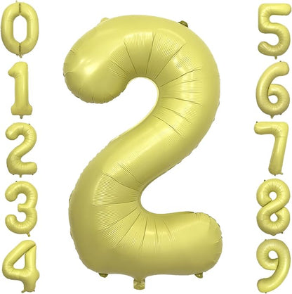 Pastel Yellow Number 2 Balloon 40 Inch Light Yellow Foil Number Balloons 2nd by cocodino