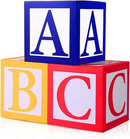 3 pcs ABC Friend Street Balloon Boxes, ABC Alphabet Graduation Party Favor by PFAMKEER
