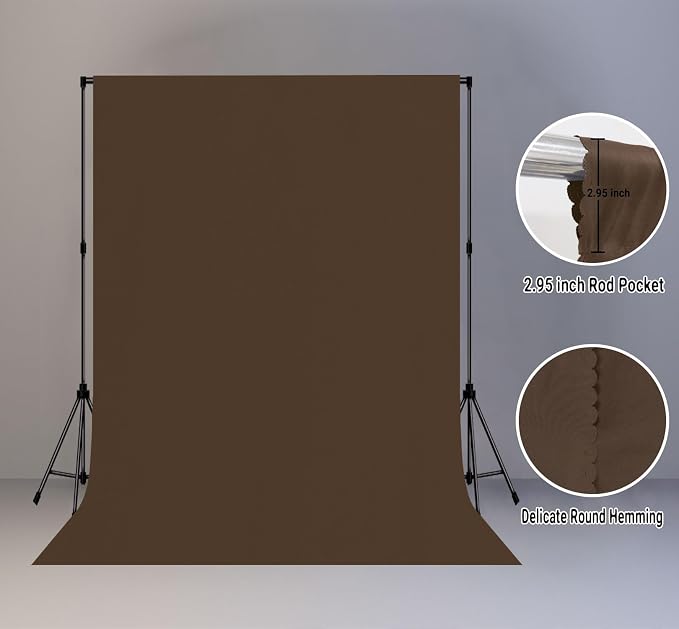 Brown Photography Backdrop for Photoshoot, Fabric 5x7ft | Polyester Studio - Image 2