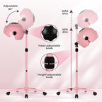 Professional Hooded Hair Dryer Pink,Stand Hair Dryer Bonnet with 3 Temperature Settings,Height Adjustable Sit Under Dryer on Wheels