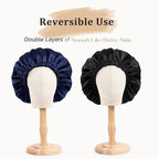 YANIBEST Adjustable Satin Bonnet Double Layer Hair Bonnet for Sleeping Bonnets for Women Hats Curly Natural Hair, Navy Blue