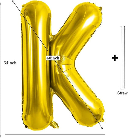 Gold Letter Balloons 40 Inch Large Letter K Balloon Aluminum | Foil Mylar Big - Image 2