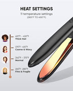 VANESSA PRO Flat Iron Hair Straightener, 100% Pure Titanium Flat Iron for One Pass to Achieve a Sleek Look, Curls Beautifully & Straightens Well - 1 inch