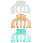 Extra Large Hair Clips for Women - Cute Octopus Claw Clips for Thick Hair, Unbreakable Jumbo Hair Claw Clamps Accessories - 3 PCS (Colorful)