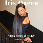 Iris Queen 12A Straight 30 Inch HD Full Lace Front Human Hair Wigs Pre Plucked 180 Density 13x4 Transparent Lace Frontal Wig for Black Women Brazilian Natural Black Hair