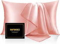 INFIIXSO Mulberry Silk Pillowcase for Hair and Skin, Silk Pillow Cases Queen Size with Hidden Zipper 20"x30", Extraordinary Smooth and Soft Cooling Pillow Cases for Hot Sleepers(Blush Pink, 1 Pack)