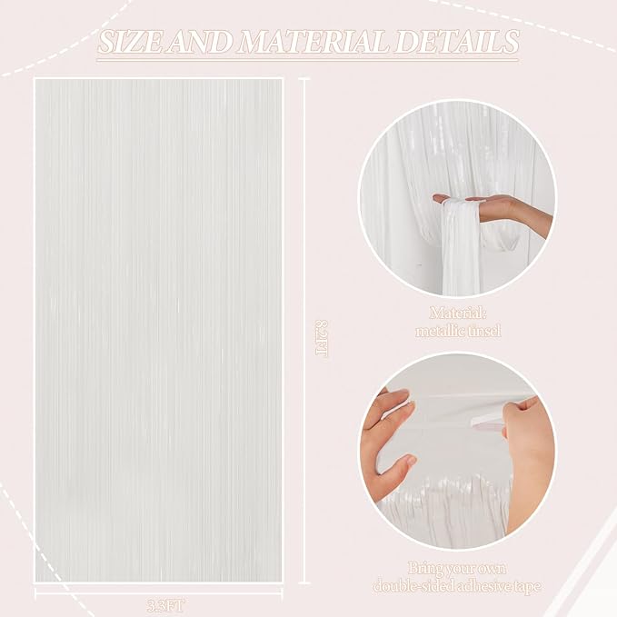 DECOCKRAT 3 Pack Foil Fringe Backdrop - Image 3