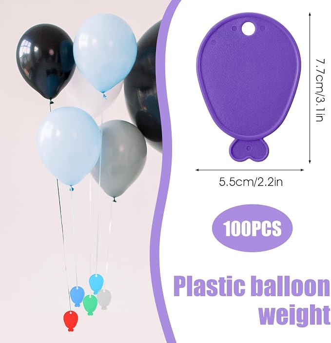 100 Pcs Plastic Balloon Weights, Reusable Colorful Weights - Image 2