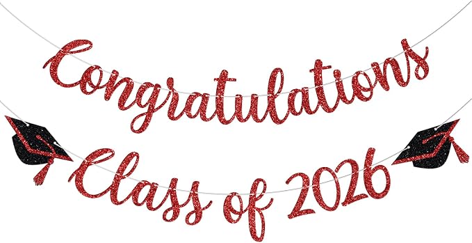 Congratulations Class of 2026 Banner, Congrats Grad Party Decor, 2026 by Yotawebery