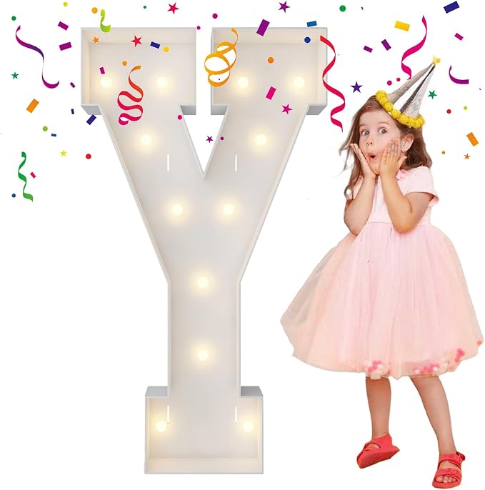 4FT Marquee Light Up Letters, Large Marquee Letters, Mosaic Balloon Frame Big by MerryMosaics