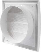 Repa Market 6 Inch White Dryer Vent Cover/Duct Cover for Walls or Ducting/ABS Plastic Grille with Flaps and Insect Screen/Exhaust and Dryer Vent Covers for Indoor & Outdoor Use