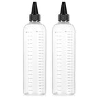 Applicator Bottle for Hair, 16.9oz 2 Packs Color Bottle Applicator with Ratio Graduated Scale, Hair Dye with Black Twist Top Cap