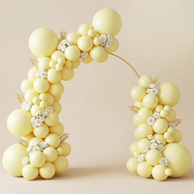 102pcs Pastel Yellow Balloons Garland Arch Kit, 18 12 10 5 Inch Balloons | - Image 6
