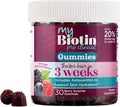 Purity Products MyBiotin ProClinical Gummies - Thicker Hair Starting in 3 Weeks & Fights Wrinkles - MB40X Biotin Matrix w/Astaxanthin - 40X More Soluble vs Ordinary Biotin 30 Berry Gummy Chews