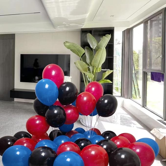 300 Pack Red Black Blue Balloons 100 of each of the 3 colors 12 inch Red Black - Image 5