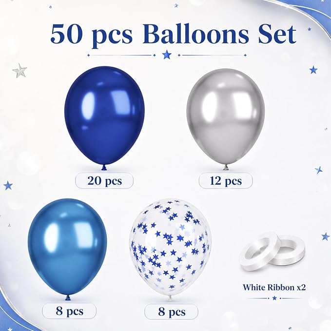 Navy Silver Balloons - Image 2