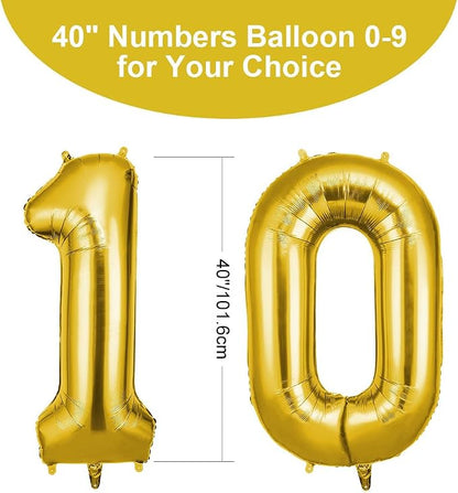 OFFCUP 40 Inch Gold Number 10 Balloon - Image 2