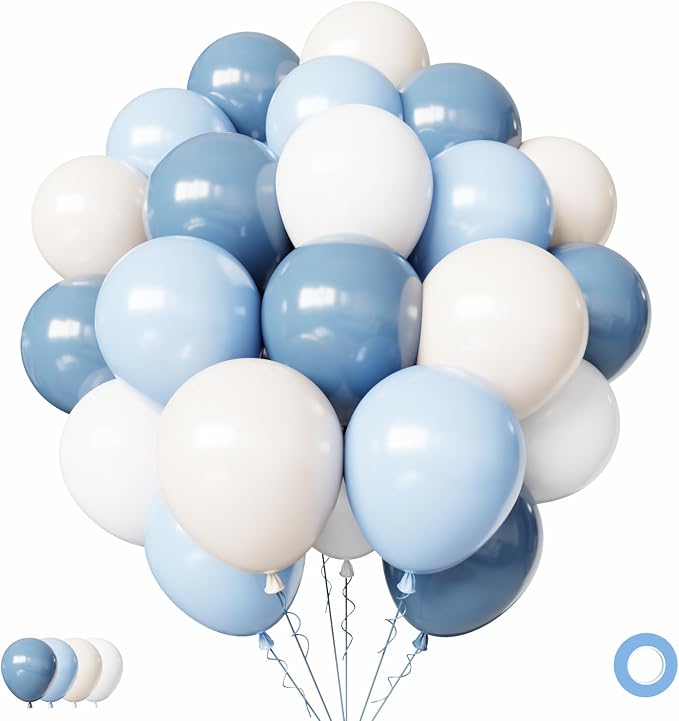 Dusty Blue Balloons by Mobacurty