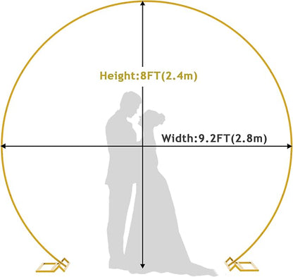 9.2 FT Large Circle Balloon Arch Stand Gold Metal Round Arch Backdrop Stand - Image 2
