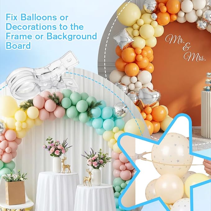 20Pcs Balloon Clips with 200Pcs Long Balloons, 3.5" Transparent Plastic - Image 4