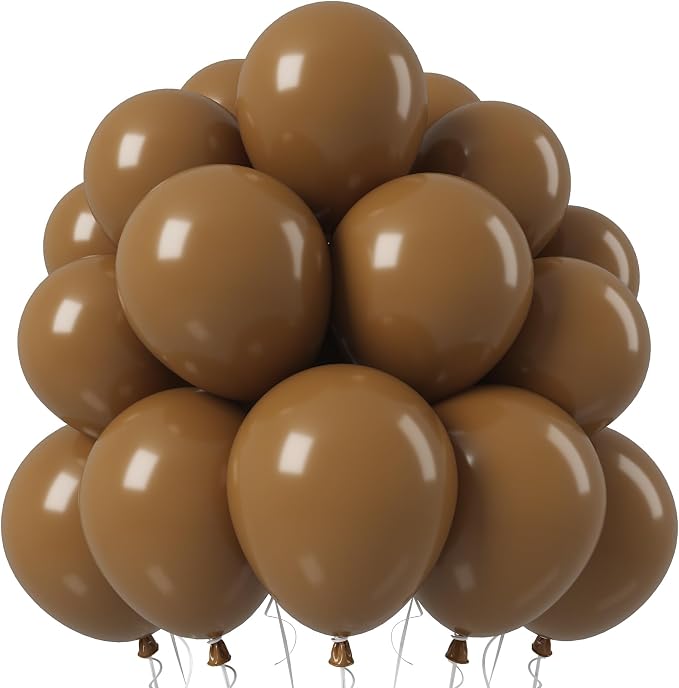 Jobkoo Brown Balloons 12 Inch, Light Brown Coffee Neutral Latex Balloon | Matte by Jobkoo