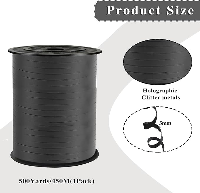 500 Yard Premium Black Curling Ribbo, Curling Ribbon - Image 2