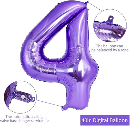 TONIFUL 40 Inch Purple Large Numbers Balloon 0-9 Birthday Party Decor, Foil - Image 2