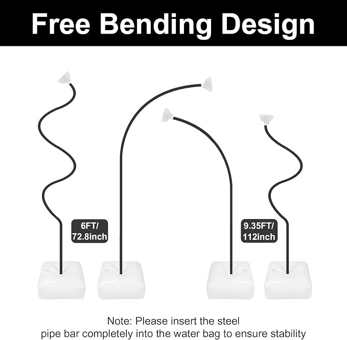 Black Balloon Arch Stand Kit, 9.3ft & 6ft Free Bending Soft Balloon Flower - Image 3