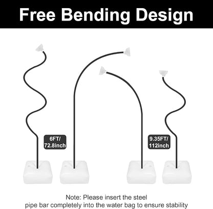 Black Balloon Arch Stand Kit, 9.3ft & 6ft Free Bending Soft Balloon Flower - Image 3