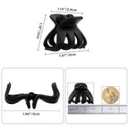 YOHAMA 10 pcs Black Hair Clips Medium Small 1.57 in Octopus Hair Clips 4cm Medium Jaw Clips Durable Strong Grip for Women Girls Thick Hair.