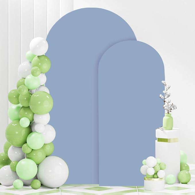 FANPROMS Wedding Arch Cover Set of 2 Dusty Blue Wedding Arch Cover 6FT 7.2FT - Image 4
