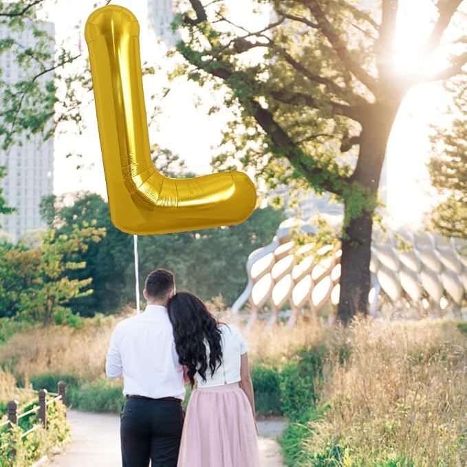 TONIFUL 40 Inch Large Gold Letter L Foil Balloons Alphabet Balloons | Giant - Image 4