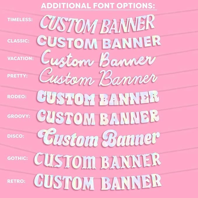 xo, Fetti Custom Banner Choose Your Font + Color | Personalized Decor | - Image 3