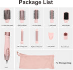 9-in-1 Multi Hair Styler | Air Styling & Drying System | Powerful Blow-Dry Brush | Heat Damage-Free | L/R Automatic Wrap Curlers, Oval Comb, Round Brush, Comb, Flat Nozzle & Storage Pouch