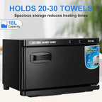 18L Professional Towel Warmer Cabinet, Fast Heating, Stainless Steel Design, 2-in-1 Heated Towel & Facial Spa Warmer for Salon, Barber, Massage, Estheticians