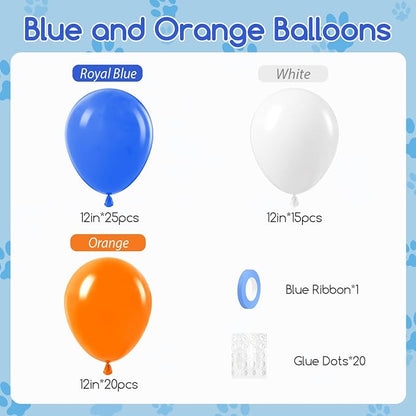 60pcs 12inch Blue and Orange Balloons - Image 2