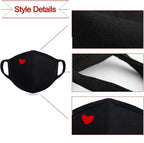 comfso Fashion Cute Heart Face Protection with Adjustable Nose Bridge - Christmas Gifts, Gifts for Women, Unisex Cotton Cloth Heart Masks, Washable Reusable Warm for Outdoor Activities