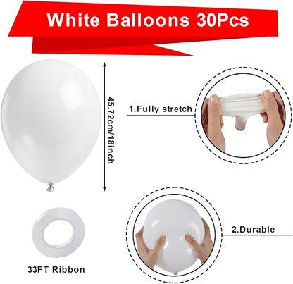 Patimate White Balloons 30pcs 18 Inch White Latex Party Balloons | Engagement - Image 3