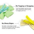 Hair Clips for Girls 18 Pcs No Slip Assorted Barrettes for Kids Bows Green Yellow Cute Hair Accessories for Little Girls Teens Toddlers Child Kids Gifts