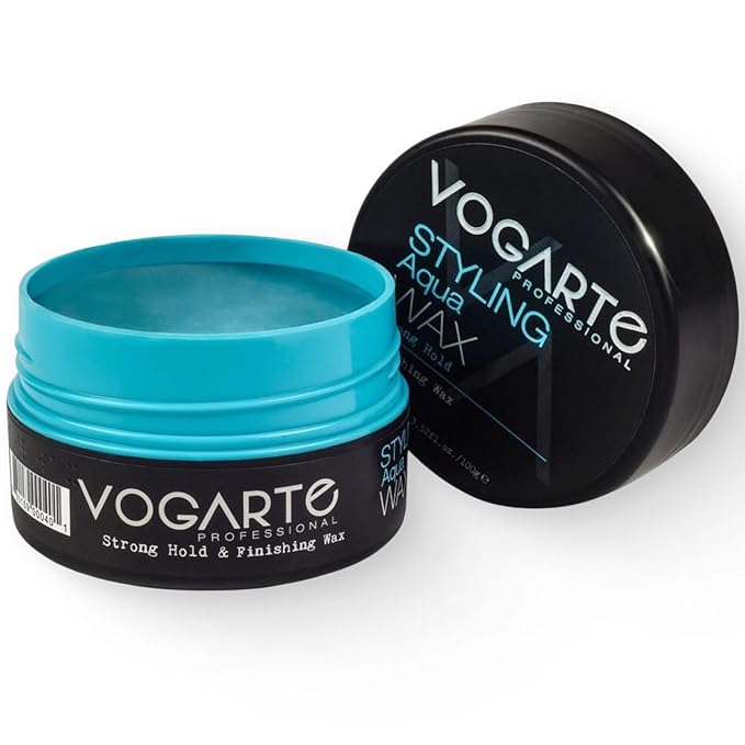 Hair Wax for Men, Premium Aqua Hair Styling Wax with Strong Hold & High Shine Finish, Water-Based, Easy Wash Out, 3.52 oz