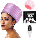 Hair Steamer for Deep Conditioning,Women Heating Thermal Heat Cap with 3 Mode Temperature Control,Dry Caps for Hair,Steamer Cap for Natural or Damaged Dryer Curly Nourishing(Purple)